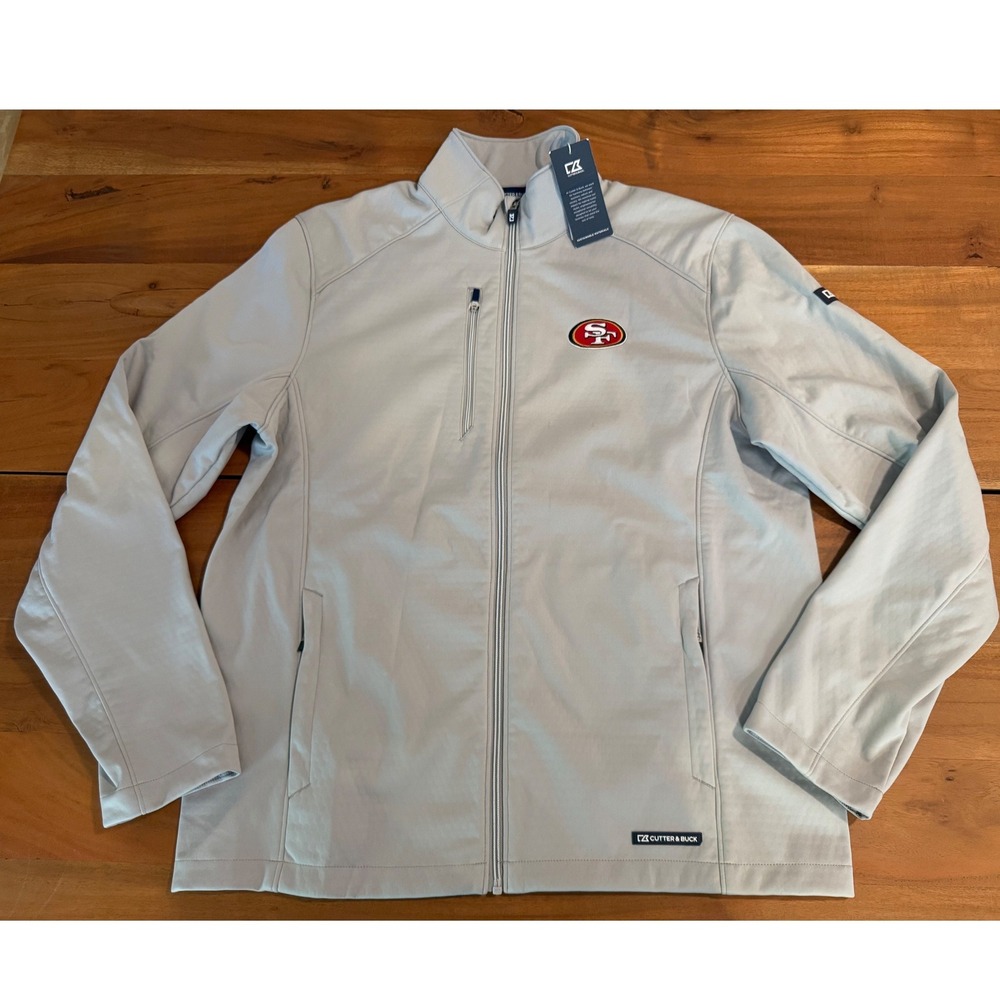 Cutter & Buck San Francisco 49ers Evoke Eco Softshell Jacket Grey NWT Men's L